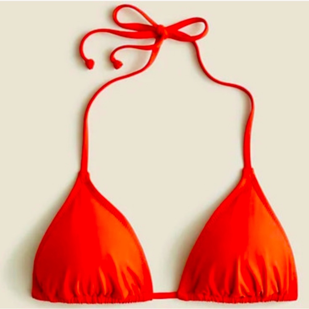J.Crew Perfect String Bikini Top in bright cerise. Size 3X. New with tags!